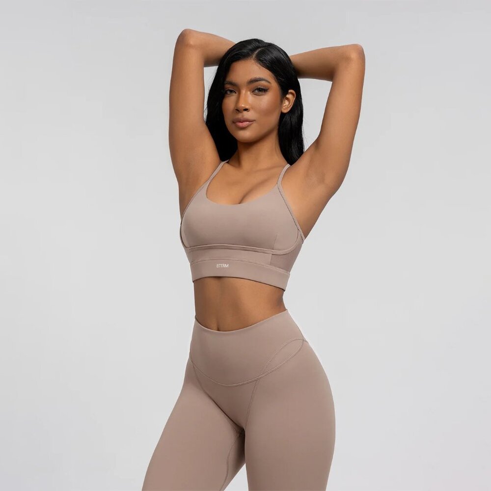 BetterMe Seamless Crossback Sports Bra in Cocoa